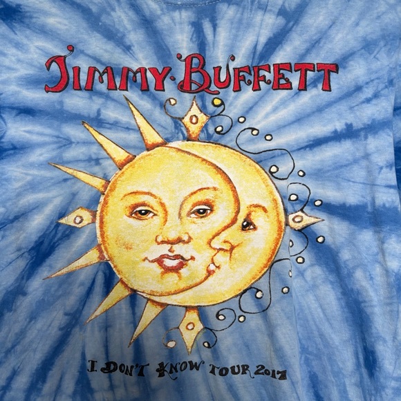JIMMY BUFFET 2017 I DON'T KNOW TOUR GRAPHIC T-SHIRT BLUE MEN'S MEDIUM - Picture 2 of 6